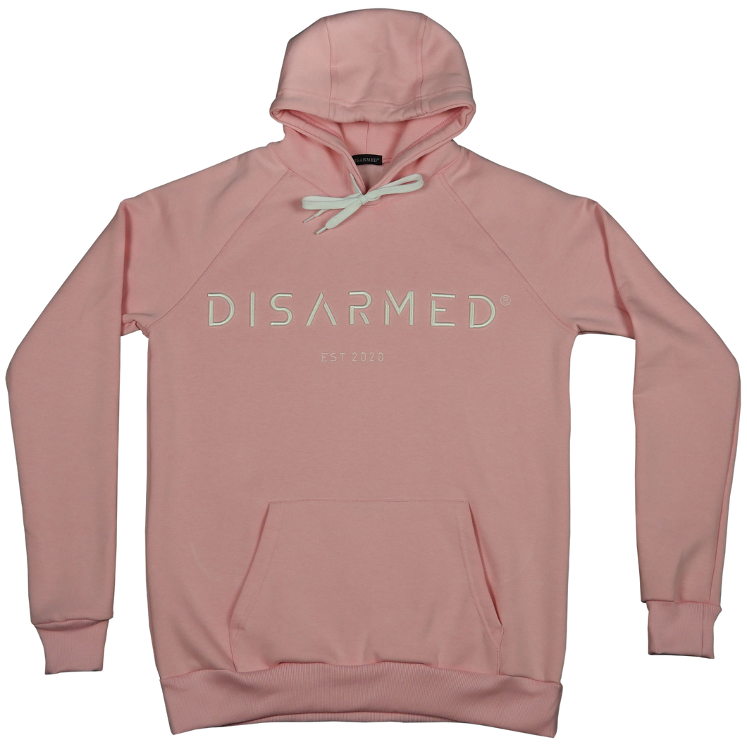 Oversize 3D Embroidered Hoodie - Baby Pink